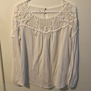 White lace top blouse